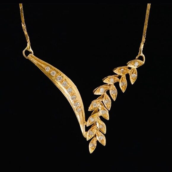 Gorgeous 18K Yellow Gold and diamond necklace - Picture 1 of 4